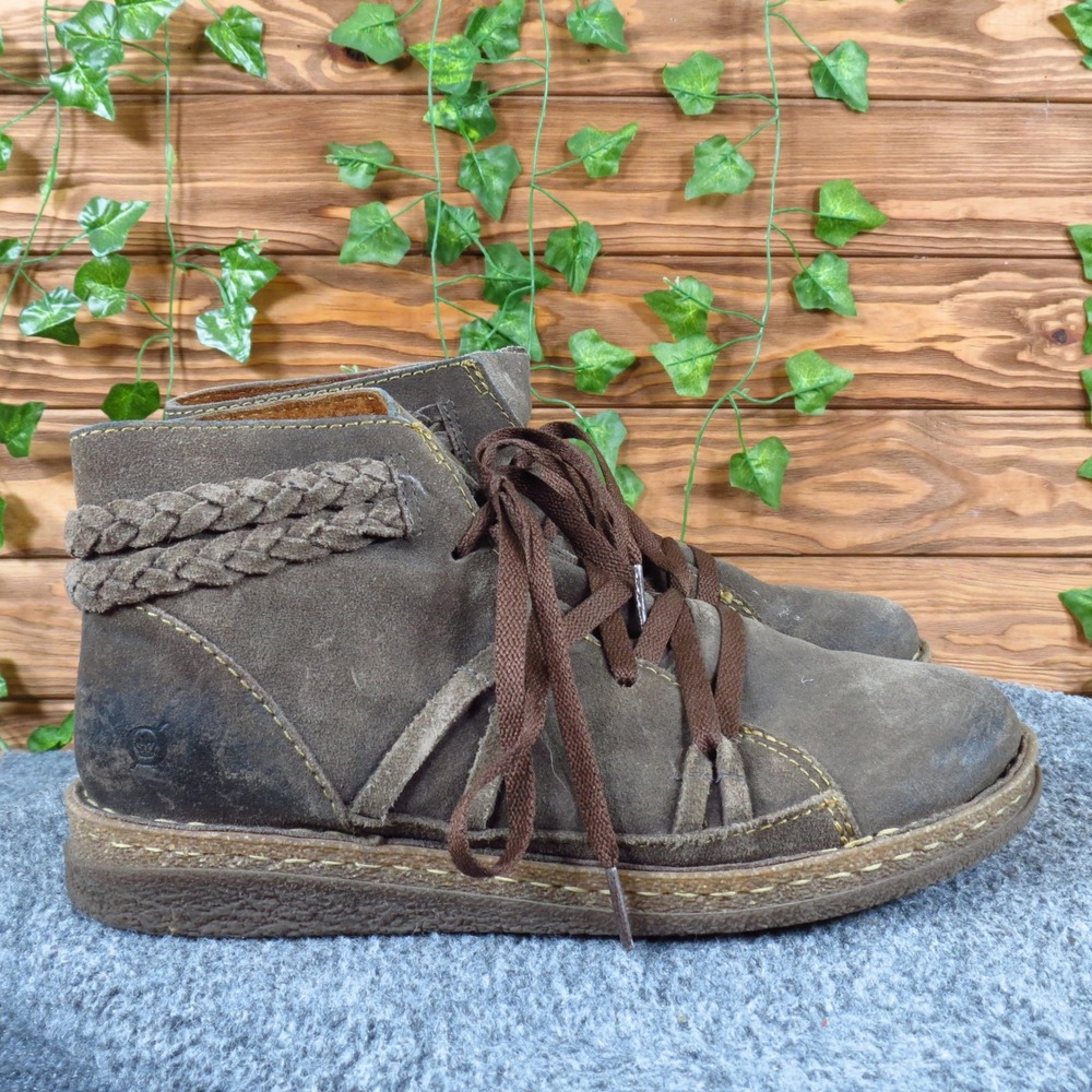 Born Temple II Women Ankle Boots Size 10 Walking Outdoor Brown Suede Lace Up - Picture 5 of 9